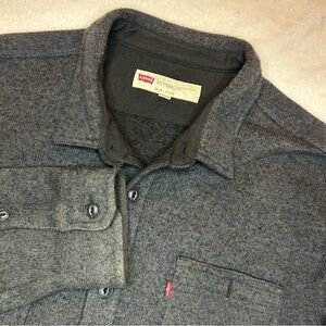 Levi's Charcoal Knit Button-Up Shirt
